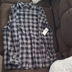 Classic Black and Gray Plaid Men's Shirt